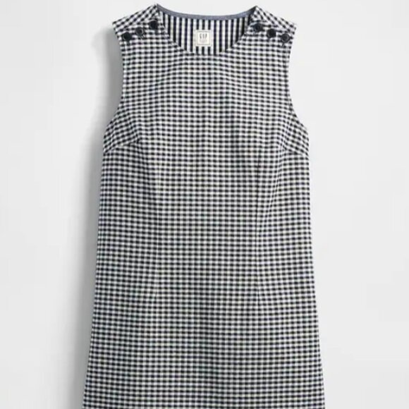 Gap × DÔEN Responsibly Made Sleeveless Navy Denim Gingham Mini Dress 10 - Picture 8 of 8